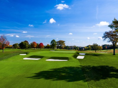 The 17th green at Meadowbrook Country Club has a Biarritz-style green. (Brian Walters Photography)