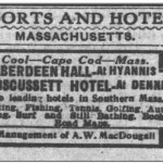 A 1910 advertisement listing A.W. MacDougall as manager of two hotels.
