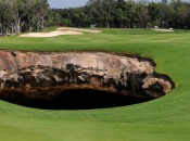 The cenote in the first fairway at El Camaleon