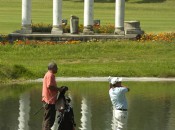 Ancient Roman columns grace the 567-yard par 5 twelfth on the Red Course at Royal Dar es Salam.