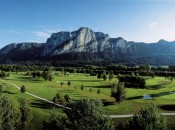 Golfclub Am Mondsee in Mondsee, Austria, just outside of Salzburg. If the scenery seems familiar, it probably is -- the course is about five minutes from the lake and house where the Sound of Music was filmed.