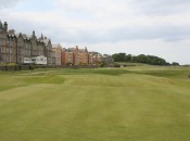 The 16th green at North Berwick, swale and all