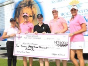 Cristie Kerr (far left), Paula Creamer, Morgan Pressel, Brittany Lincicome, and Lexi Thompson tee it up to raise funds for breast cancer research and treatment (Photo: Facebook)