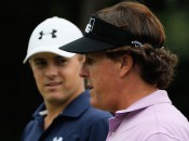 Phil Mickelson (foreground) mentors Jordan Spieth in a pre-Tour Championship round of money golf (Photo: Getty Images)