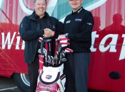 Paul Lawrie (right) with Wilson Golf Tour Manager Phil Bonham