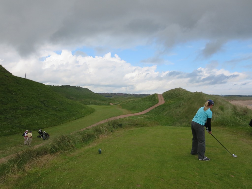 Even from Cruden Bay's forward tees, the blind shot at the par-three 16th requires trust and a confident swing.