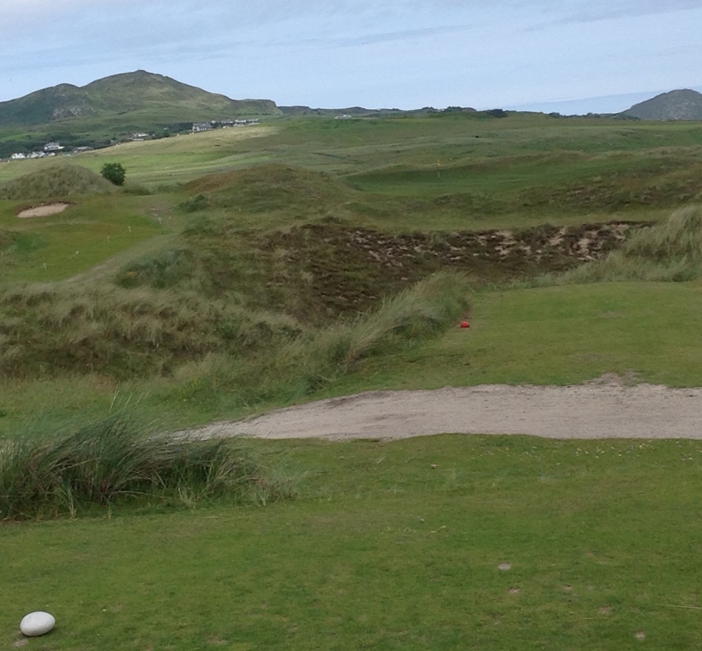Old Tom Morris's seventh hole, a 180-yard par-3, requires a carry over a rocky chasm. 
