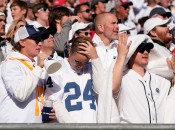 Penn State Nittany Lions fans react during the second half of the NCAA football game against the Ohio State Buckeyes at Beaver Stadium in University Park, Pa. on Saturday, Nov. 2, 2024. Ohio State won 20-13.