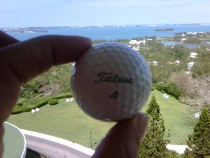 THE ball for ace #4 during the Bacardi Par-3 Championship.