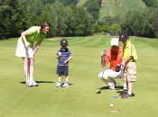 The larger cup at Shanty Creek Resort's Summit course is great fun for kids and parents alike.