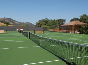 CordeValle's new tennis courts, with Plexi-cushion surface. 