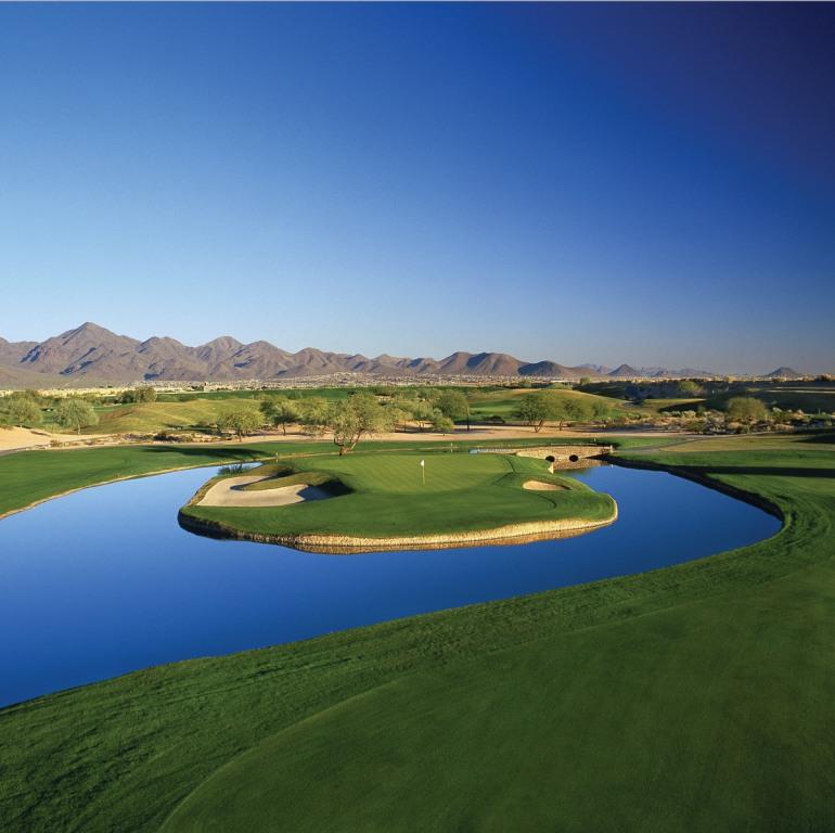The 15th hole at the TPC Stadium Course in Scottsdale is a long par-4 with an island green, and just one of the many stunners here that challenge both the world's top PGA Tour pros and regular golfers like you and I.