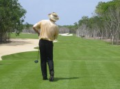 Greg Norman tees off at El Cameleon, where he is the host of the Mayakoba Classic, Mexcio's only PGA Tour event - and pro-am.