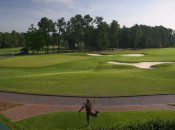 This bronze of late US Open Champion Payne Stewart overlooks the 18th of world famous Pinehurst Number Two, the only course ever to host the US Open, PGA Championship and Ryder Cup.