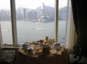 Room service breakfast with a view! Good enough for me and the world's most affluent travelers - but not for Conde Nast Traveler (Peninsula Hong Kong)