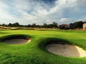 The well protected 206-yard, par-3 opening hole at Royal Lytham St Annes © Kevin Murray