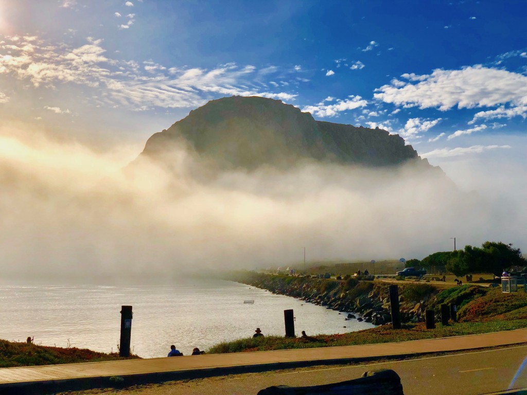 Morro Rock with fog