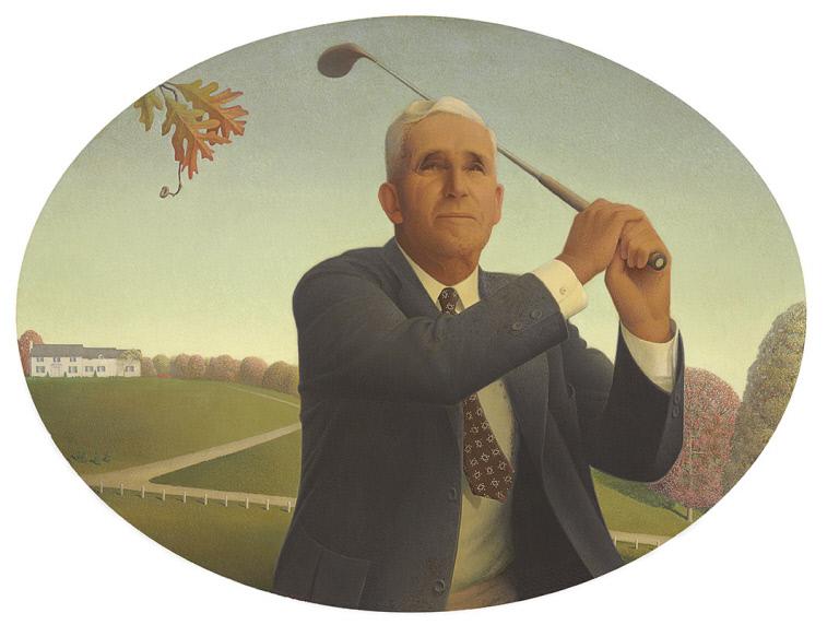 Grant Wood's The American Golfer