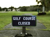 Golf Course Closed Sign on Street