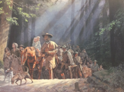 David Wright's painting of Daniel Boone leading settlers thru the Cumberland Gap