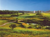 The first at Union Vale, and beyond the green, a reminder of the course's former life as farmland. the course's iconic.  Silo