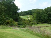 The tee shot across a ravine at the par-3 11th is one of the best moments of the round.