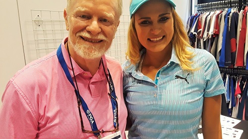 The author with Lexi Thompson at the PGA Merchandise Show in January