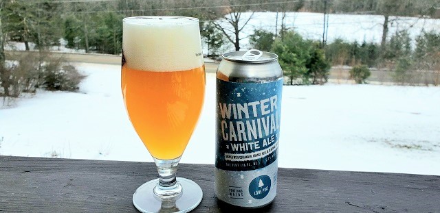 Lone Pine's Winter Carnival is more yellow than suggested here (in an Allagash glass, actually)