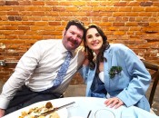 Dusty and Rachel, wearing his jacket