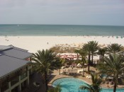 The view from a Sandpearl Resort guestroom sweeps over Clearwater Beach and the Gulf of Mexico