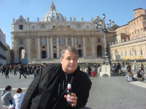 Vendors at the Vatican are in and around St. Peter's Square offering souvenirs and refreshments.