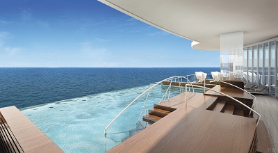 PHOTO: Regent's Seven Seas Explorer's infinity pool will look over destinations of historical and political intrigue   (Courtesy Regent Cruises)