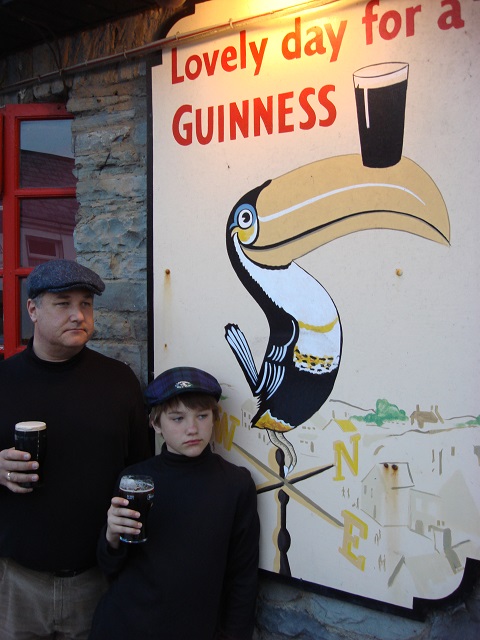 Michael Patrick Shiels and his son Harrison in Lahinch, County Clare, Ireland