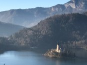 Slovenia's Lake Bled as seen from Bled Castle, where Donald and Melania visited (photo by Michael Patrick Shiels)