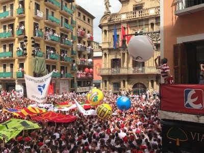 Plaza del Ayuntamiento during the opening ceremonies of Fiesta San Fermin