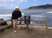 Michael P. Shiels enjoying the view of the iconic 18th hole at Pebble Beach (Photo by Harrison Shiels)