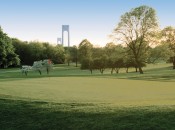 Dyker Beach Golf Course, Brooklyn, New York, with the Verrazzano Narrows Bridge in the background