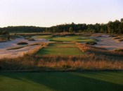 The par-4 17th at Forest Dunes: do you dare try to drive it?