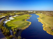 The slick, "bunkerless" fairways of Raptor Bay near Naples play through a surprisingly undeveloped sector of this high-density market.