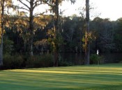 The 18th green at Wachesaw, with water left and long