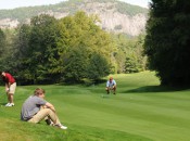 Putting on the 11th green at High Hampton