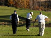 Hitting from the 150-yard white tees at no. 9 on Lake Presidential