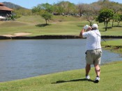 Going for the 18th green in two at Reserva Conchal