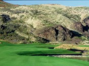 Signs of Old Works' past as a copper mining site are evidenced in the course's unique black sand bunkers; the sand is actually slag, a residue of the smelting process.