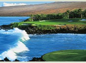 The famed #3 at Mauna Kea, a 260 yard carry from the back tee!