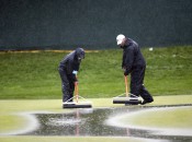 A A squeegee crew battled the elements at the '09 U.S. Open at Bethpage