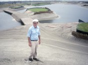 Circa 1990, Pete Dye is happy in the dirt at The Ocean Course