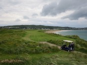 No. 15, last of three straight par-5s, overlooks the beach on the way back to the clubhouse.