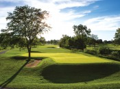 A short but tight drive on No. 18 is followed by a challenging approach to the green.