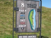 The sign pretty much says it all: bunkers, water, and lots more bunkers.